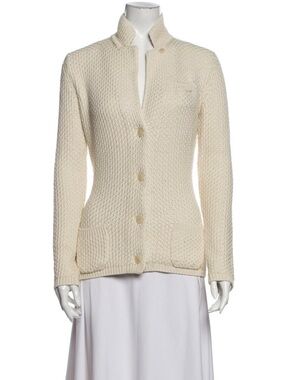 Cream Knit Button-Up Women's Cardigan Sweater